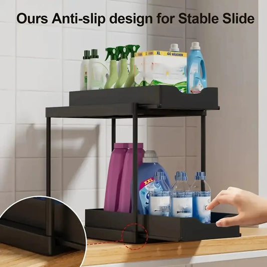 2 - Tier Pull - Out Under Sink Storage Rack - Nestora Home