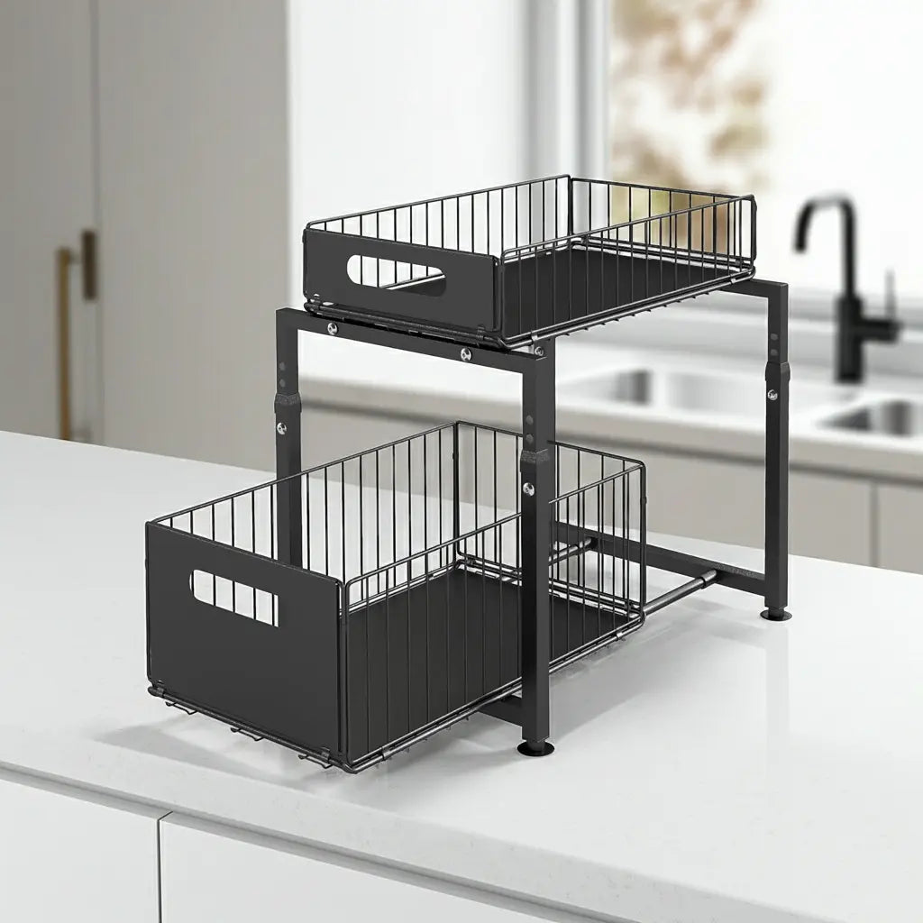 2-Tier Pull-Out Under Sink Organizer (2-Pack) shopify