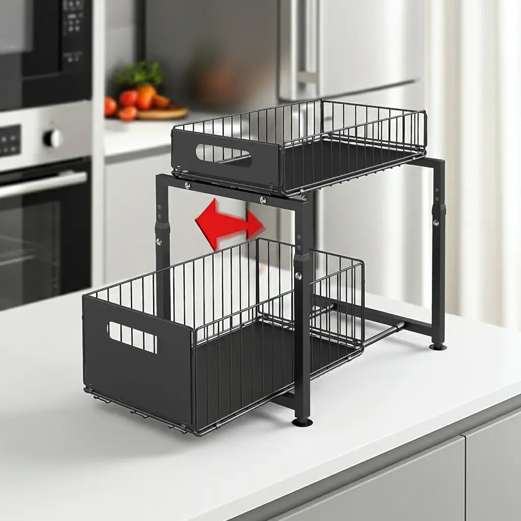 2-Tier Pull-Out Under Sink Organizer (2-Pack) shopify