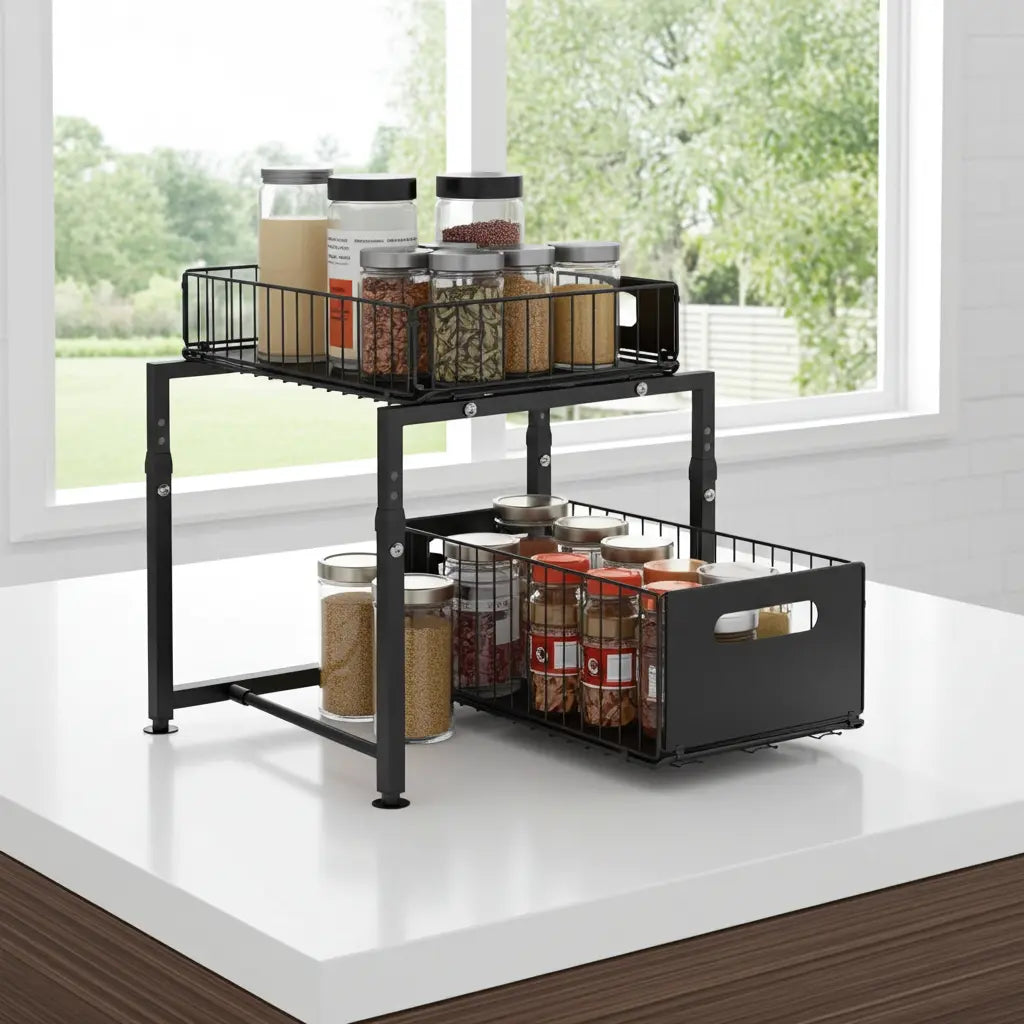 2-Tier Pull-Out Under Sink Organizer (2-Pack) shopify