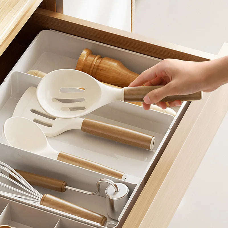 Expandable Drawer Organizer Versatile Adjustable Organizer Cutlery Tray For Kitchen Drawer Spoons Forks Knives Cutlery Holder
