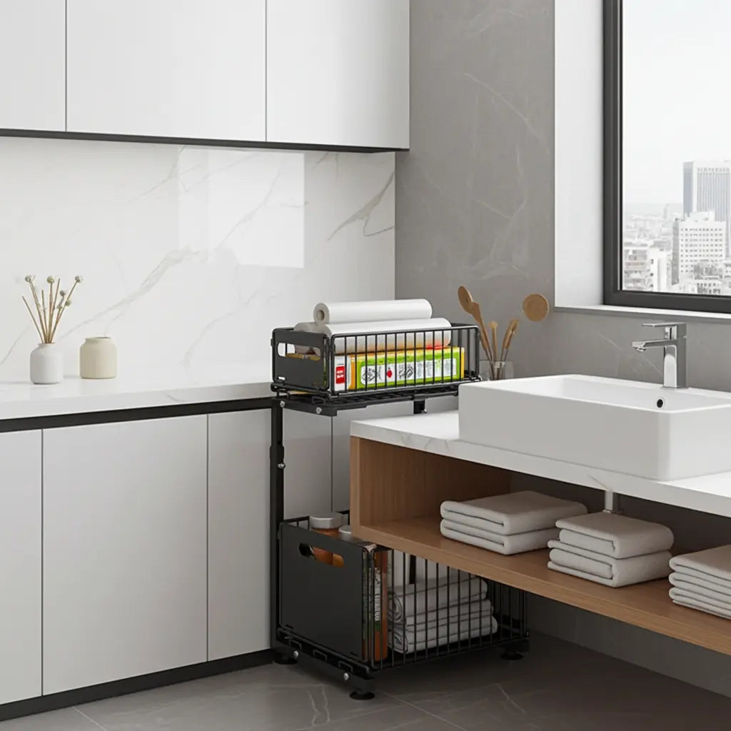 2-Tier Pull-Out Under Sink Organizer (2-Pack) shopify