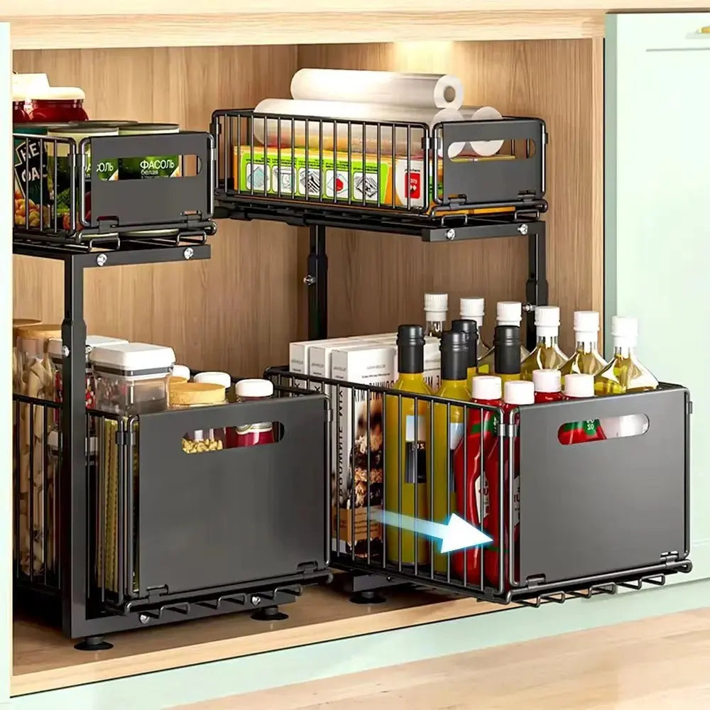 under sink organizer kitchen cabinet storage